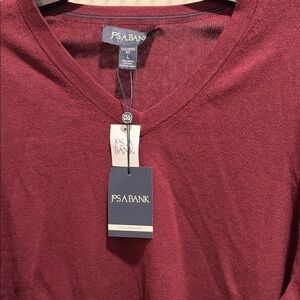 Jos. A. Bank Men's Burgundy Long Sleeve Tee